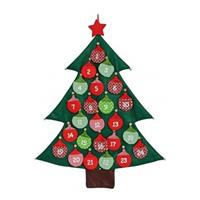 Kerstboom adventskalender vilt kerstversiering 95 cm -