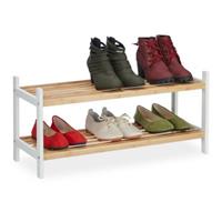 Relaxdays Schuhregal mit 2 Ebenen weiß