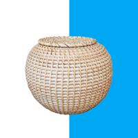 NusaOriginals Luxe Rotan Opbergmand - Handgemaakt & Komvormig - Natural