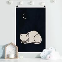 Klebefieber Poster Tiere Schlafende Katze Illustration