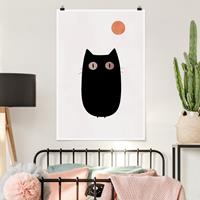 Klebefieber Poster Tiere Schwarze Katze Illustration
