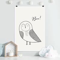 Klebefieber Poster Tiere Eule Boo Zeichnung