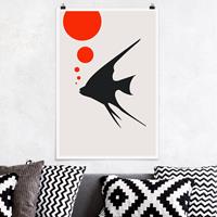 Klebefieber Poster Tiere Fisch mit Roten Blasen