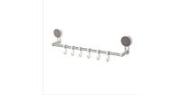 Decopatent Wandrek - Badkamer - Keuken Hangend wandrek met 6 Ophanghaken - Zonder Boren - Keukenrek - Badkamerrek - Doucherek