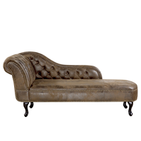 Beliani Chaise longue kunstsuede bruin linkszijdig NIMES