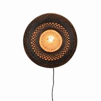 Good & Mojo Wandlamp - PALAWAN - Bamboe - Small - Product Met gloeilamp: Nee / Product Kleur: Nat./zwart - Nat./zwart