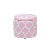 Beliani Hocker roze/wit TUNICA