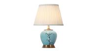 Fine Asianliving Chinese Tafellamp Witte Bloesems Bronzen Voet