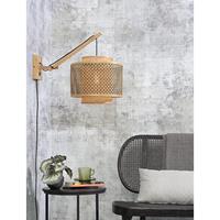 Good & Mojo Wandlamp - BHUTAN - Bamboe - Korte Arm - Naturel - Product Grootte: Small shade (40x34 cm) / Product Met gloeilamp: Nee