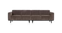 BePureHome Statement 4-zits Bank - Platte Brede Rib - Taupe - 77x280x93