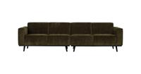 BePureHome STATEMENT 4-ZITS BANK 280 CM PLATTE BREDE RIB WARM GROEN