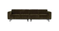 BePureHome STATEMENT 4-ZITS BANK 280 CM PLATTE BREDE RIB WARM GROEN