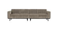 BePureHome STATEMENT 4-ZITS BANK 280 CM PLATTE BREDE RIB CLAY