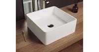 Douchebakkenopmaat.nl Solid Surface waskom opbouw Arte 40x40cm mat wit