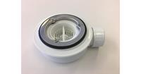 Douchebakkenopmaat.nl Plat douchebak sifon inbouwhoogte 55mm met zeefje voor gatmaat 90mm