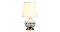 Fine Asianliving Chinese Tafellamp Zwart Wit Landschap Bronzen Voet