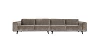 BePureHome STATEMENT XL 4-ZITS BANK 372 CM PLATTE BREDE RIB CLAY