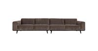 BePureHome STATEMENT XL 4-ZITS BANK 372 CM PLATTE BREDE RIB TAUPE