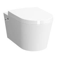 Douche Concurrent Toiletpot Hangend Plieger Vitra 35.5x57x40cm Wandcloset Keramiek Glans Wit Diepspoel Rimfree met Bidet Functie en Softclose en Quickrelease Toiletzitting