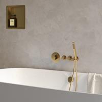 Brauer Gold Edition inbouw badkraan met badvulcombinatie en staafhanddouche geborsteld messing PVD