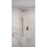 Brauer Gold Edition complete inbouw regendouche set 37 geborsteld messing PVD met staafhanddouche, wandarm, glijstang en 20cm hoofddouche