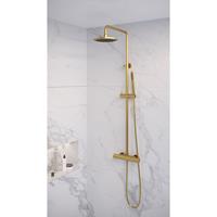 Brauer Gold Edition opbouw regendouche met staafhanddouche en 20cm hoofddouche geborsteld messing PVD