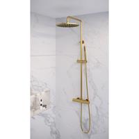 Brauer Gold Edition opbouw regendouche met staafhanddouche en 30cm hoofddouche geborsteld messing PVD