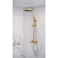 Brauer Gold Edition opbouw regendouche met 3 standen handdouche en 30cm hoofddouche geborsteld messing PVD