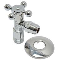 Sanivesk hoekstopkraan met rozet Retro 1/2: buitendraad x 10mm chroom