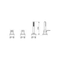 Einhebelmischer Fertigmontageset für Wanne/Brause LIGNA 0643 1-strahlig 75x75 mm Chrom, 06439493 - Hansa