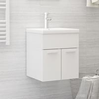 vidaXL Wastafelkast 41x38,5x46 cm spaanplaat hoogglans wit