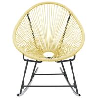 vidaXL Tuinmaanstoel schommelend poly rattan beige