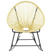 vidaXL Tuinmaanstoel schommelend poly rattan beige