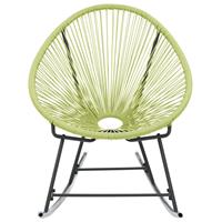 vidaXL Tuinmaanstoel schommelend poly rattan groen