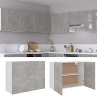 vidaXL Hängeschrank Betongrau 80x31x60 cm Spanplatte Grau