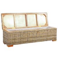 vidaXL Opbergbox 120 cm kubu rattan en massief mangohout