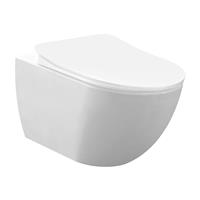 Douche Concurrent Toiletpot Hangend Creavit 35.3x51x34.2cm Wandcloset Keramiek Glans Wit Diepspoel Rimfree