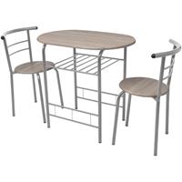 VIDAXL Frühstückstisch Bar-Set MDF Silbern