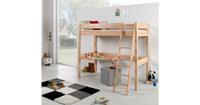 Relita Hochbett RENATE 90x200 inkl. Rollrost, Buche geleimt, natur lackiert holzfarben Gr. 90 x 200