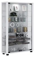 VCM Sammelvitrine Standvitrine Glasvitrine Glasregal Vitrine Glas Schaukasten Lumo Mini, ohne LED weiß