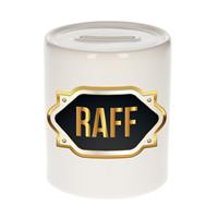 Bellatio Raff naam cadeau spaarpot met gouden embleem - kado verjaardag/ vaderdag/ pensioen/ geslaagd/ bedankt