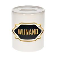 Bellatio Wijnand naam cadeau spaarpot met gouden embleem - kado verjaardag/ vaderdag/ pensioen/ geslaagd/ bedankt