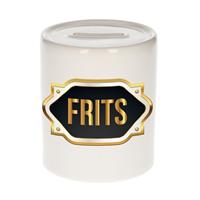 Bellatio Frits naam cadeau spaarpot met gouden embleem - kado verjaardag/ vaderdag/ pensioen/ geslaagd/ bedankt