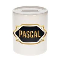 Bellatio Pascal naam cadeau spaarpot met gouden embleem - kado verjaardag/ vaderdag/ pensioen/ geslaagd/ bedankt