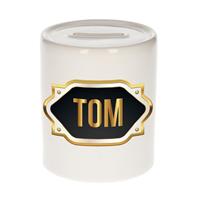 Bellatio Tom naam cadeau spaarpot met gouden embleem - kado verjaardag/ vaderdag/ pensioen/ geslaagd/ bedankt