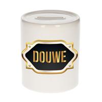 Bellatio Douwe naam cadeau spaarpot met gouden embleem - kado verjaardag/ vaderdag/ pensioen/ geslaagd/ bedankt