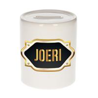 Bellatio Joeri naam cadeau spaarpot met gouden embleem - kado verjaardag/ vaderdag/ pensioen/ geslaagd/ bedankt