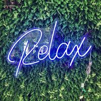 Groenovatie LED Neon Verlichting Bord Relax, Incl. Adapter, 70x44cm, Blauw