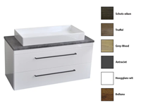 Sanicare Q16 badkamermeubel met black-stone topblad 100 cm belluno
