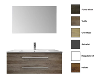 Sanicare Q15 badkamermeubel 2 laden 120 cm antraciet met keramische wastafel